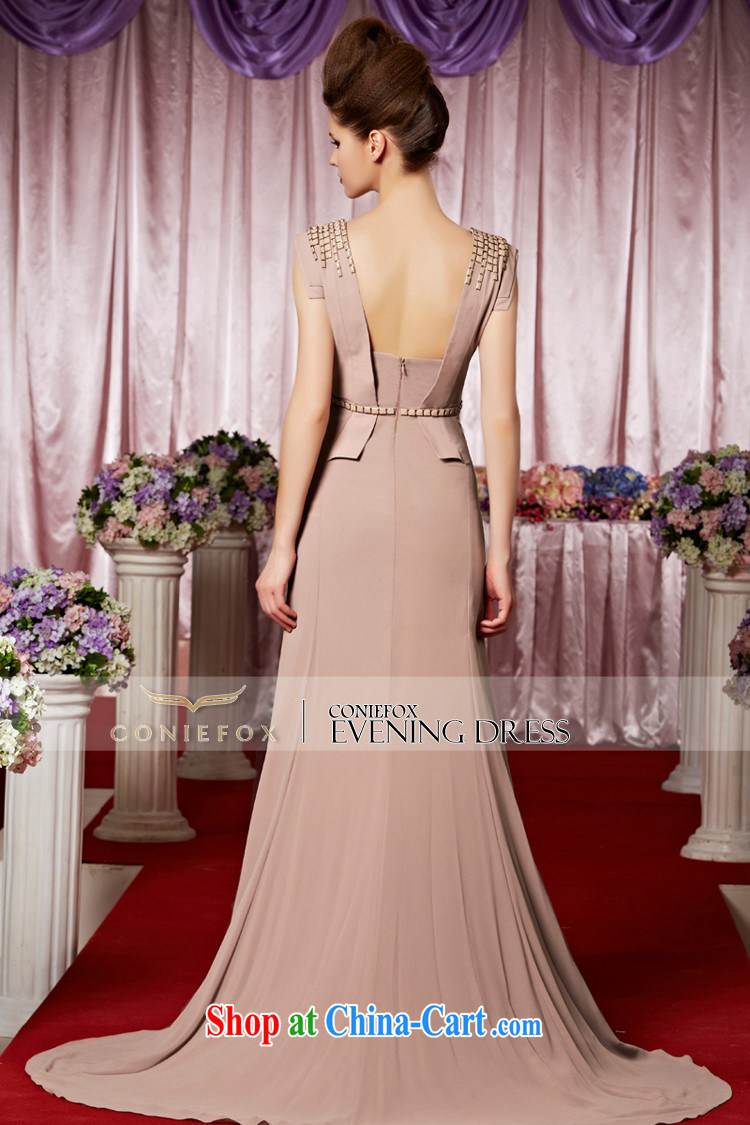 Creative Fox Evening Dress new apricot elegant banquet dress will preside over dress and elegant style double-shoulder-tail dress show long skirt 30,256 picture color XXL pictures, price, brand platters! Elections are good character, the national distribution, so why buy now enjoy more preferential! Health