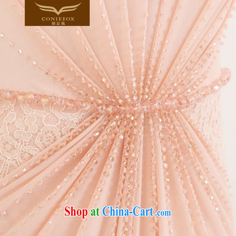 Creative Fox Evening Dress pink lace package shoulder bridal gown wedding evening dress uniform toast welcoming service and elegant sweet long dresses 30,262 picture color XXL, creative Fox (coniefox), online shopping