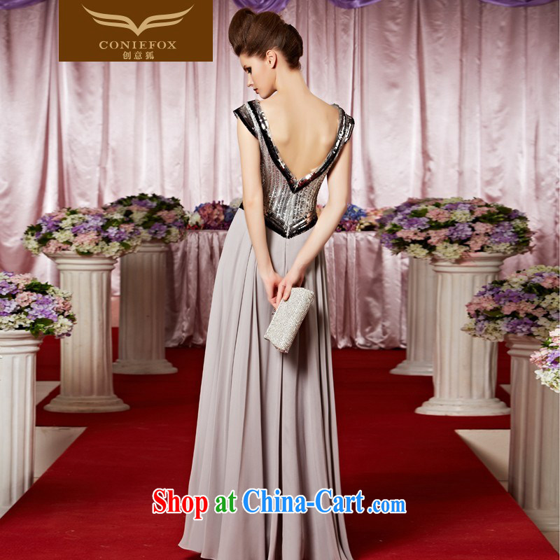 Creative Fox Evening Dress new stylish, dress and elegant and noble fall dress sense of deep V reception party dress evening dress long skirt 30,288 picture color M, creative Fox (coniefox), online shopping