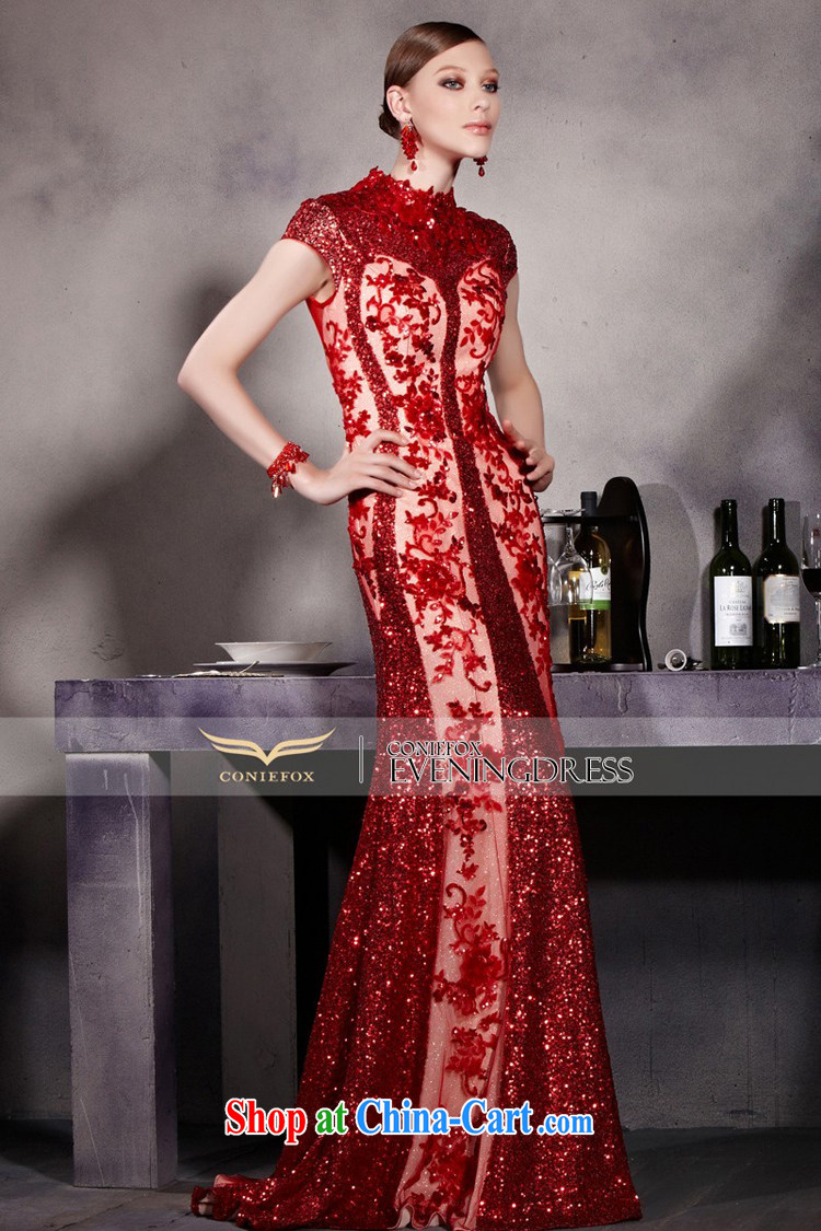 Creative Fox Evening Dress red evening dress toast crowsfoot bridal fall dress dress wedding dress dresses hospitality service long-tail 81,928 picture color M pictures, price, brand platters! Elections are good character, the national distribution, so why buy now enjoy more preferential! Health