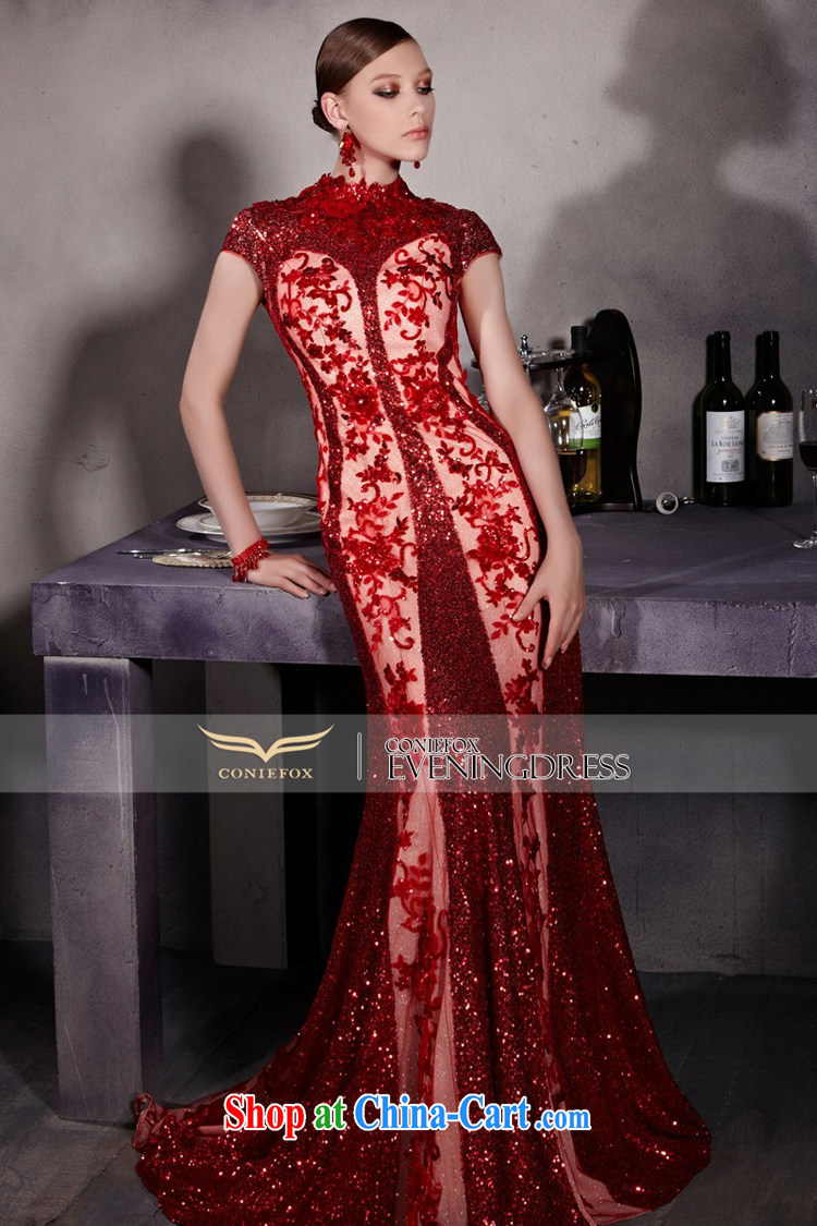 Creative Fox Evening Dress red evening dress toast crowsfoot bridal fall dress dress wedding dress dresses hospitality service long-tail 81,928 picture color M pictures, price, brand platters! Elections are good character, the national distribution, so why buy now enjoy more preferential! Health