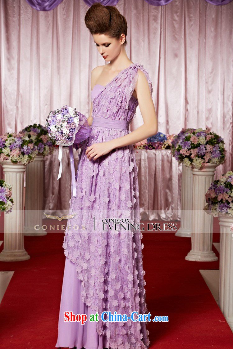 Creative Fox Evening Dress elegant long purple single shoulder bridal bridesmaid dress wedding dress show the dress long skirt fell to 30,323 flowers picture color XXL pictures, price, brand platters! Elections are good character, the national distribution, so why buy now enjoy more preferential! Health