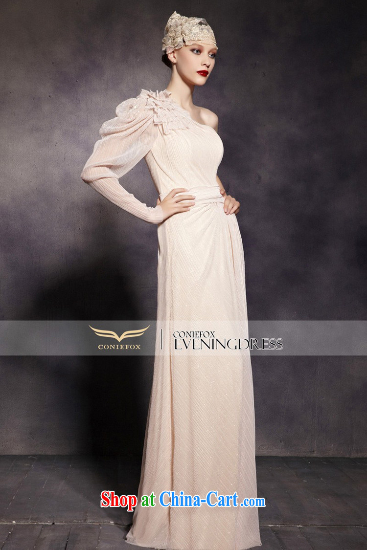 Creative Fox dress and elegant name yuan evening dress single shoulder long-sleeved fall dress uniform toasting Banquet hosted dress wedding dress welcome serving 81,920 pictures color XXL pictures, price, brand platters! Elections are good character, the national distribution, so why buy now enjoy more preferential! Health