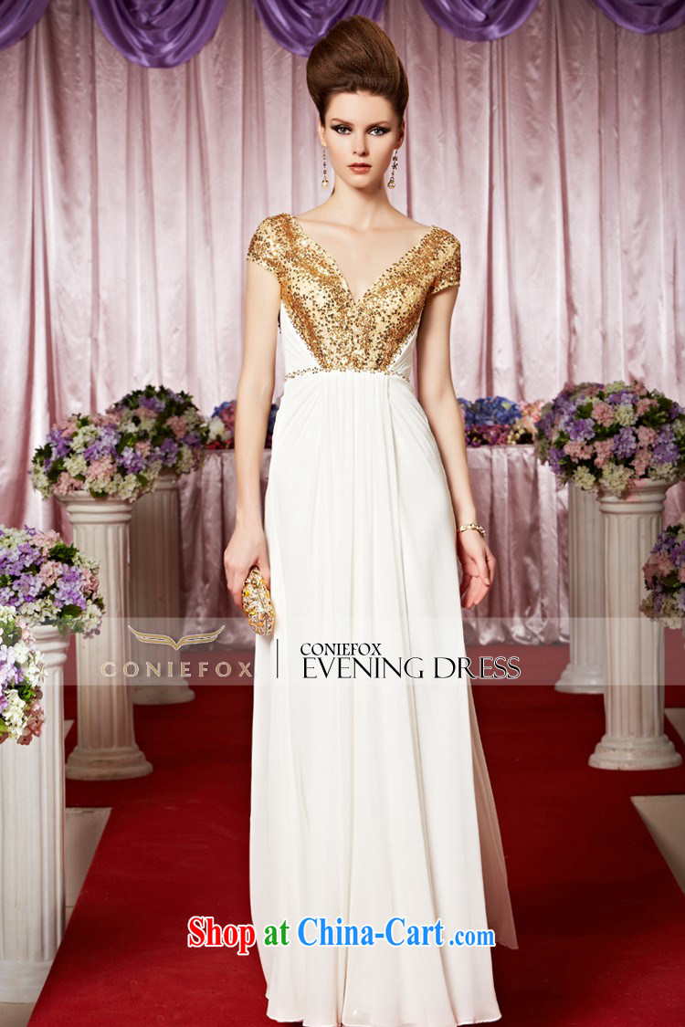 Creative Fox Evening Dress stylish package shoulder fall dress gold spell color wedding dress deep V nails Pearl dress the dress welcome kit 30,362 pictures color XL pictures, price, brand platters! Elections are good character, the national distribution, so why buy now enjoy more preferential! Health