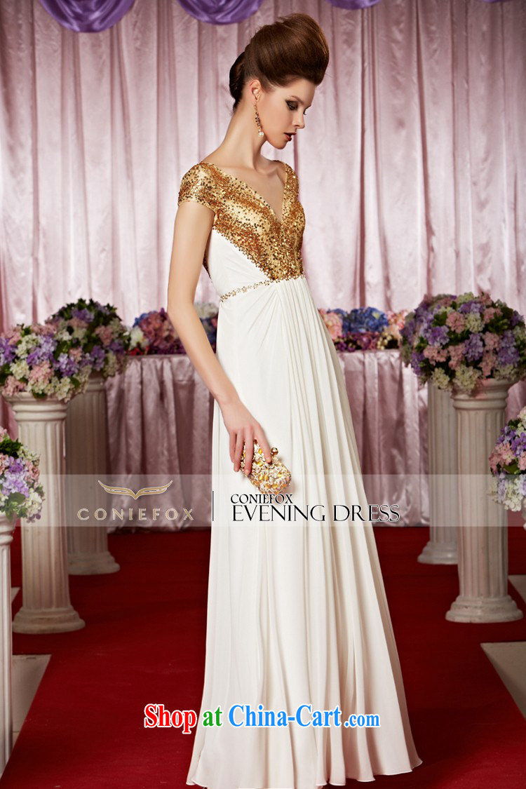 Creative Fox Evening Dress stylish package shoulder fall dress gold spell color wedding dress deep V nails Pearl dress the dress welcome kit 30,362 pictures color XL pictures, price, brand platters! Elections are good character, the national distribution, so why buy now enjoy more preferential! Health