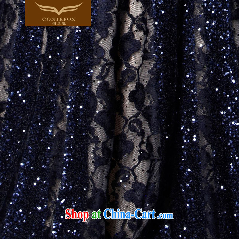 Creative Fox dress spring new, only the US lace Evening Dress blue package shoulder banquet dress Red Carpet dress the dress uniforms 81,869 picture color L, creative Fox (coniefox), online shopping