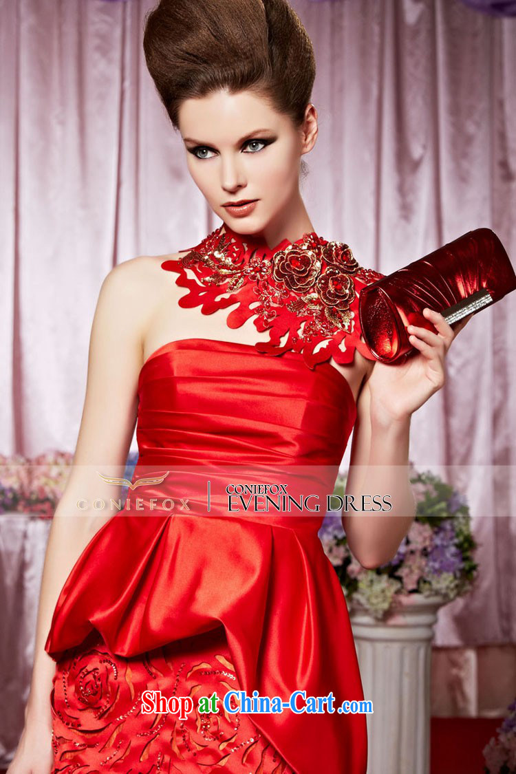 Creative Fox dress New Red bridal toast wiped his chest long evening dress high waist beauty wedding dress dress wedding hospitality service 30,385 picture color XXL pictures, price, brand platters! Elections are good character, the national distribution, so why buy now enjoy more preferential! Health