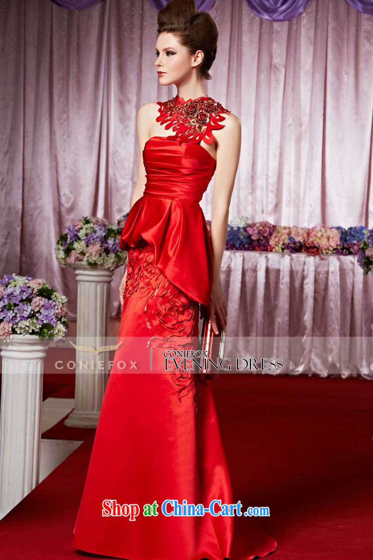 Creative Fox dress New Red bridal toast wiped his chest long evening dress high waist beauty wedding dress dress wedding hospitality service 30,385 picture color XXL pictures, price, brand platters! Elections are good character, the national distribution, so why buy now enjoy more preferential! Health