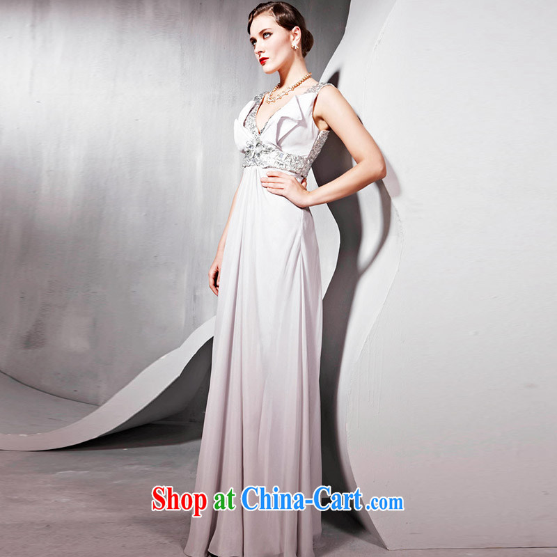 Creative Fox Evening Dress bridesmaid dress bridal the wedding toast service banquet hosted dress dress sexy shoulders V for long, show hospitality service 56,818 white XXL, creative Fox (coniefox), online shopping
