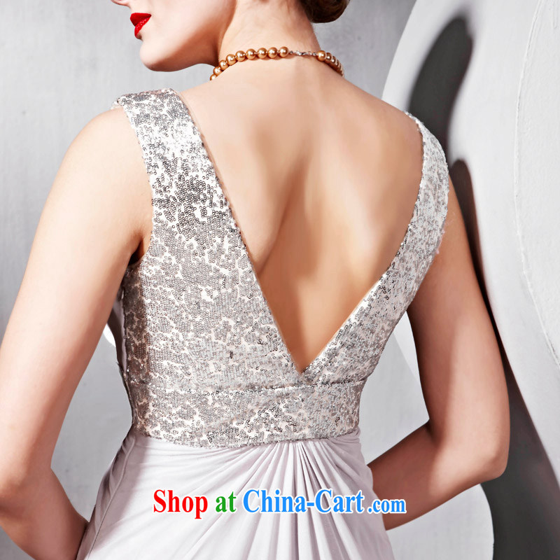 Creative Fox Evening Dress bridesmaid dress bridal the wedding toast service banquet hosted dress dress sexy shoulders V for long, show hospitality service 56,818 white XXL, creative Fox (coniefox), online shopping