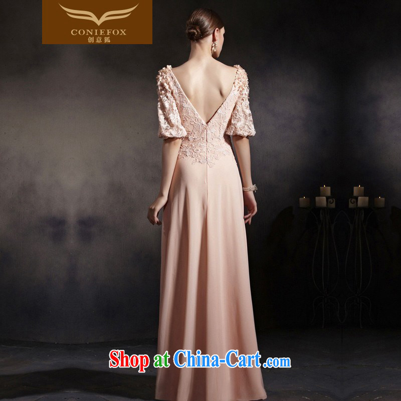 Creative Fox Evening Dress stylish new pink cuff in banquet dress high waist dress beauty long bridesmaid presided over his wedding dresses hospitality service 30,555 pictures color XXL, creative Fox (coniefox), online shopping