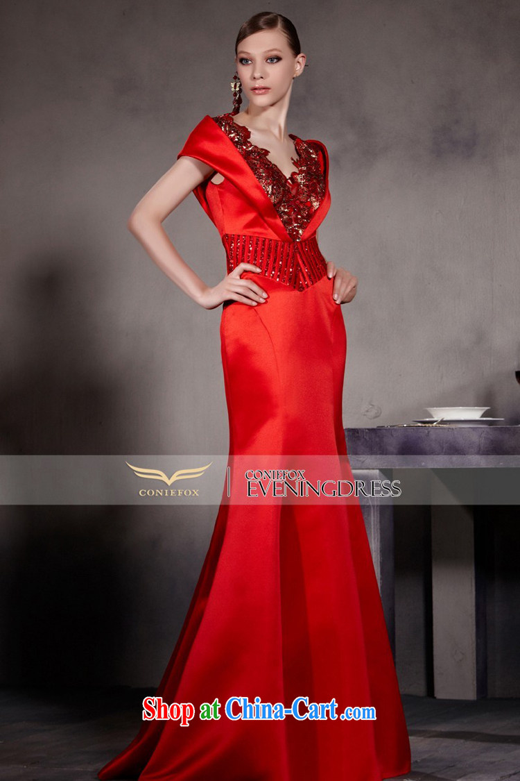 Creative Fox Evening Dress Red double-shoulder wedding dress bridal crowsfoot dress high waist bows beauty service deep V retro dress long skirt 30,566 picture color XXL pictures, price, brand platters! Elections are good character, the national distribution, so why buy now enjoy more preferential! Health