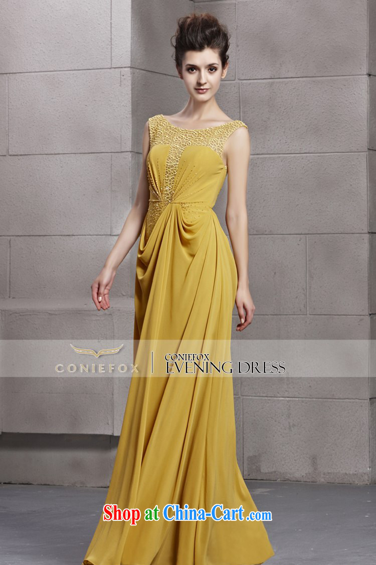 Creative Fox Evening Dress yellow Openwork noble banquet dress double-shoulder-length dresses, beauty evening dress uniform toast hosted annual dress long skirt 30,083 picture color L pictures, price, brand platters! Elections are good character, the national distribution, so why buy now enjoy more preferential! Health