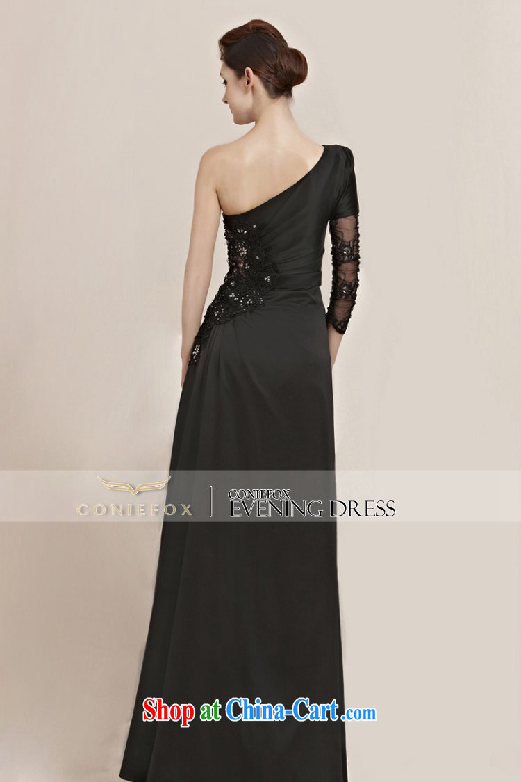 Creative Fox Evening Dress elegant single shoulder 7 sub-sleeved black lace evening dress bridal high waist graphics thin wedding dress long skirt the annual 30,089 dresses picture color XXL pictures, price, brand platters! Elections are good character, the national distribution, so why buy now enjoy more preferential! Health