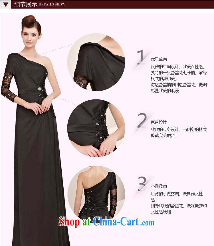 Creative Fox Evening Dress elegant single shoulder 7 sub-sleeved black lace evening dress bridal high waist graphics thin wedding dress long skirt the annual 30,089 dresses picture color XXL pictures, price, brand platters! Elections are good character, the national distribution, so why buy now enjoy more preferential! Health