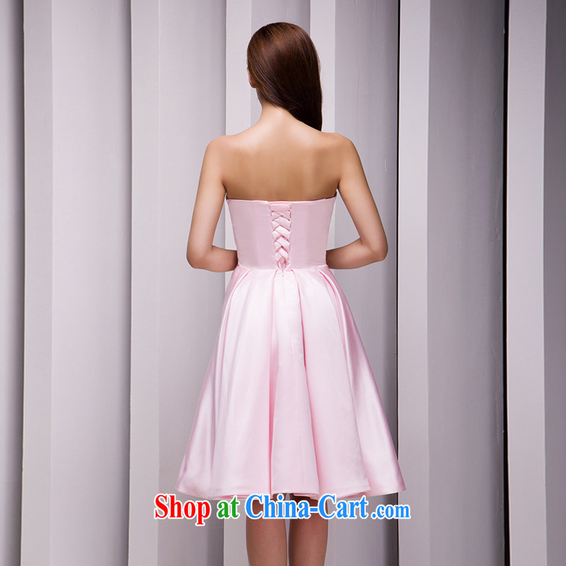 Connie may, 2015 new Winter Fashion short dress Korean pink bridesmaid's dress small sister dress bridesmaid annual service evening service the Show pink Advanced Customization 15 Day Shipping, Nicole Richie (Nicole Richie), online shopping