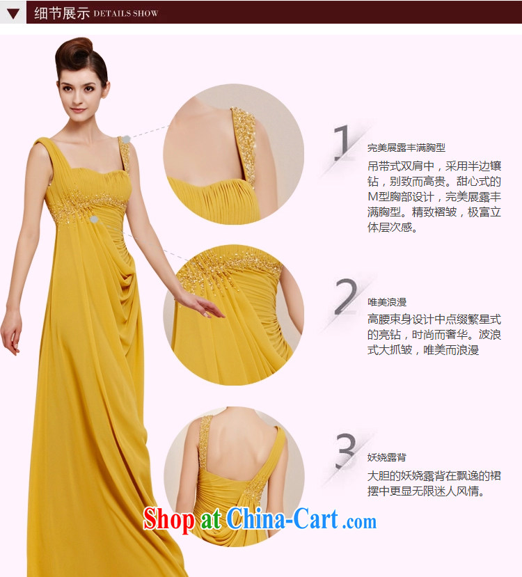 Creative Fox dress straps, double-shoulder wrinkled light drill dress the annual dress stylish banquet yellow elegant evening dress long skirt 30,163 picture color L pictures, price, brand platters! Elections are good character, the national distribution, so why buy now enjoy more preferential! Health