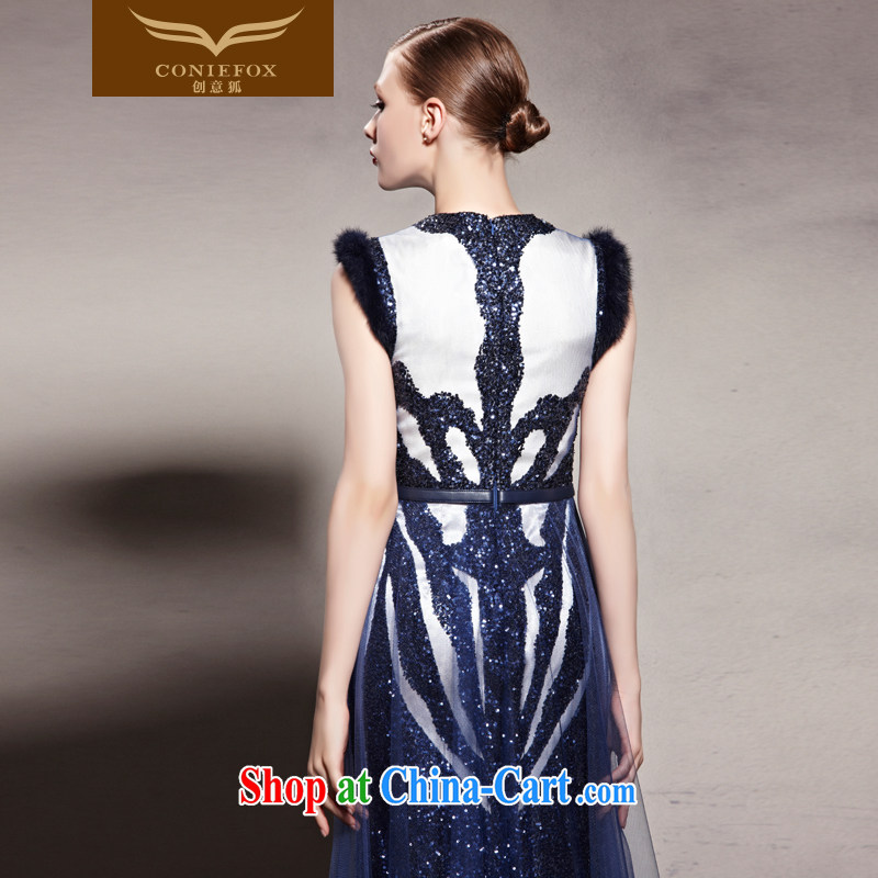 Creative Fox blue-chip banquet dress stylish autumn and winter, the annual concert sponsored dress long skirt upscale luxurious Evening Dress toast serving 81,862 picture color L, creative Fox (coniefox), online shopping