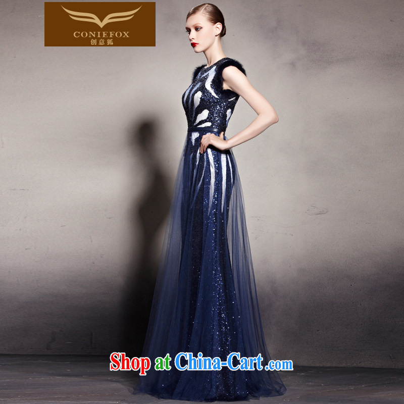 Creative Fox blue-chip banquet dress stylish autumn and winter, the annual concert sponsored dress long skirt upscale luxurious Evening Dress toast serving 81,862 picture color L, creative Fox (coniefox), online shopping