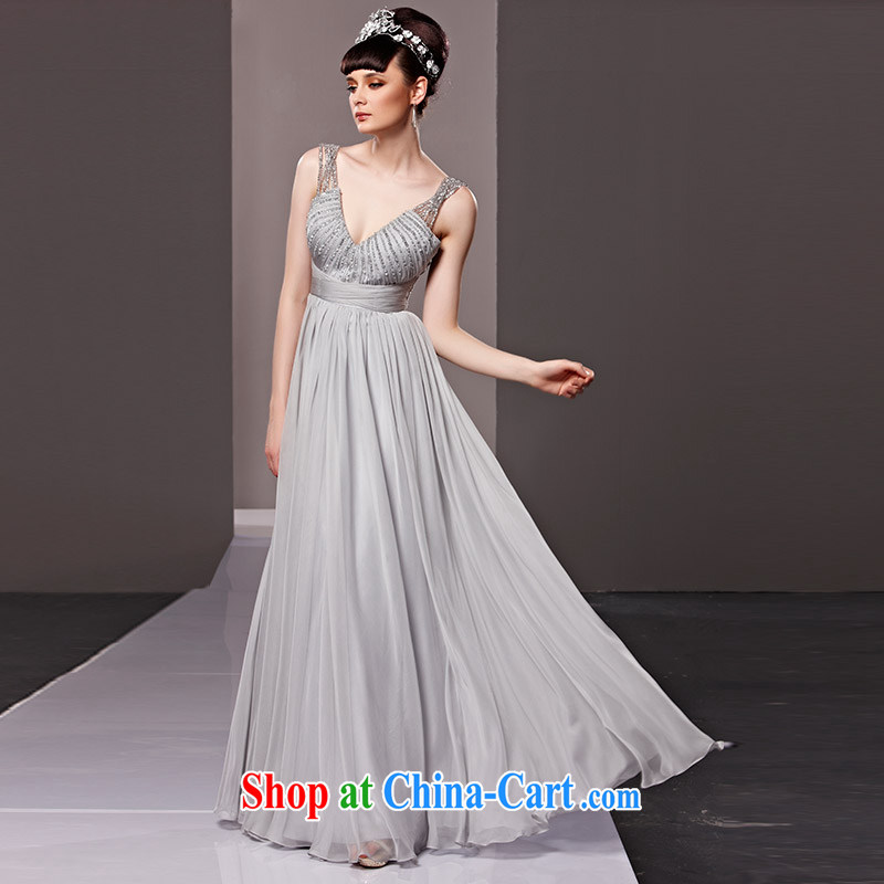 Creative Fox dress up in Europe and America dress banquet evening dress uniform toast Deep V beauty dresses long, show the dress long skirt 81,195 picture color XL, creative Fox (coniefox), shopping on the Internet