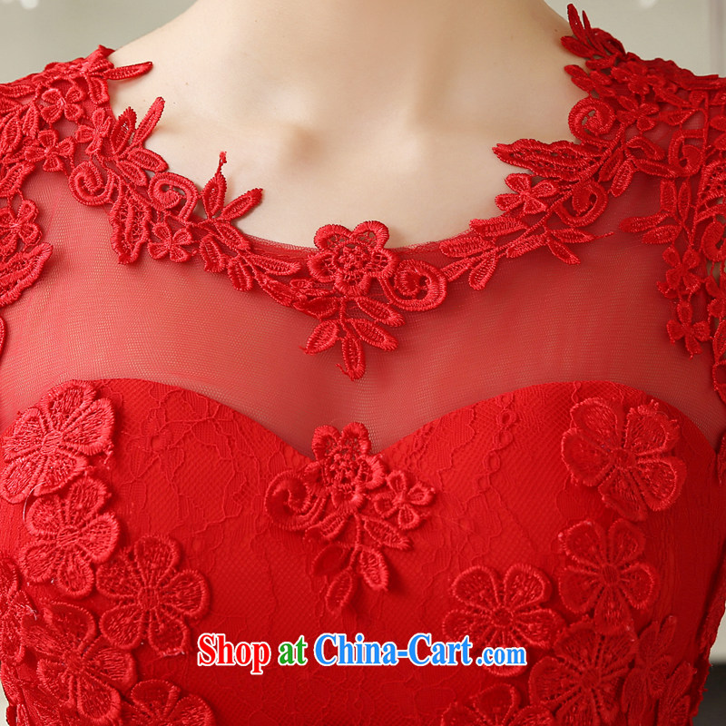 There is embroidery bridal wedding dresses 2015 new marriages red dress dress uniform toast short Evening Dress red M Suzhou shipping, is by no means a bride, shopping on the Internet