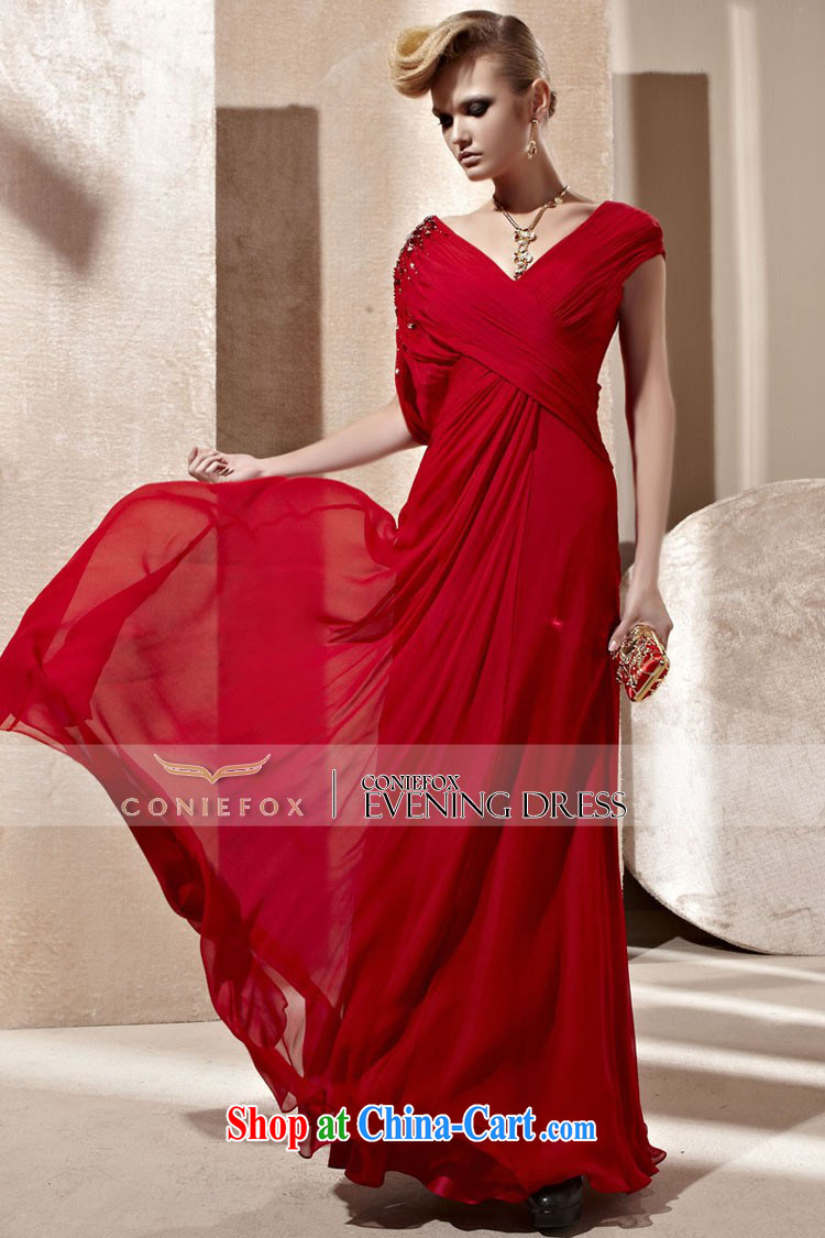 Creative Fox dress red bridal wedding dress sexy package shoulder deep V evening dress toast stage long dress Red Carpet dress 81,253 picture color XL pictures, price, brand platters! Elections are good character, the national distribution, so why buy now enjoy more preferential! Health