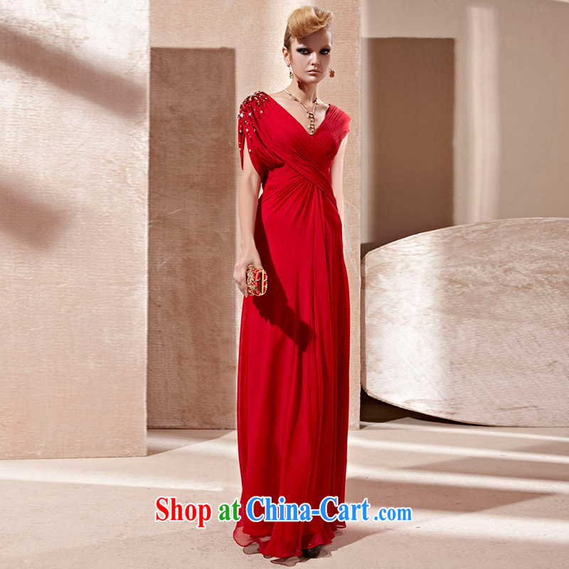 Creative Fox Evening Dress red bridal wedding dress sexy package shoulder deep V evening dress toast stage long dress Red Carpet dress 81,253 picture color XL, creative Fox (coniefox), shopping on the Internet