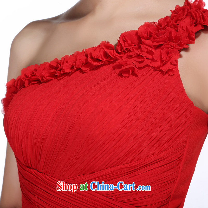 There is embroidery bridal snow woven graphics thin style single shoulder bows. Red short bridal wedding dress red XL Suzhou shipment. It is absolutely not a bride, shopping on the Internet