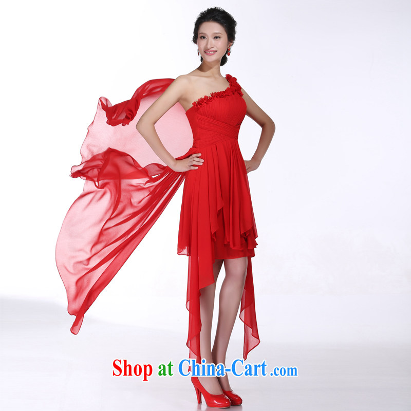 There is embroidery bridal snow woven graphics thin style single shoulder bows. Red short bridal wedding dress red XL Suzhou shipment. It is absolutely not a bride, shopping on the Internet