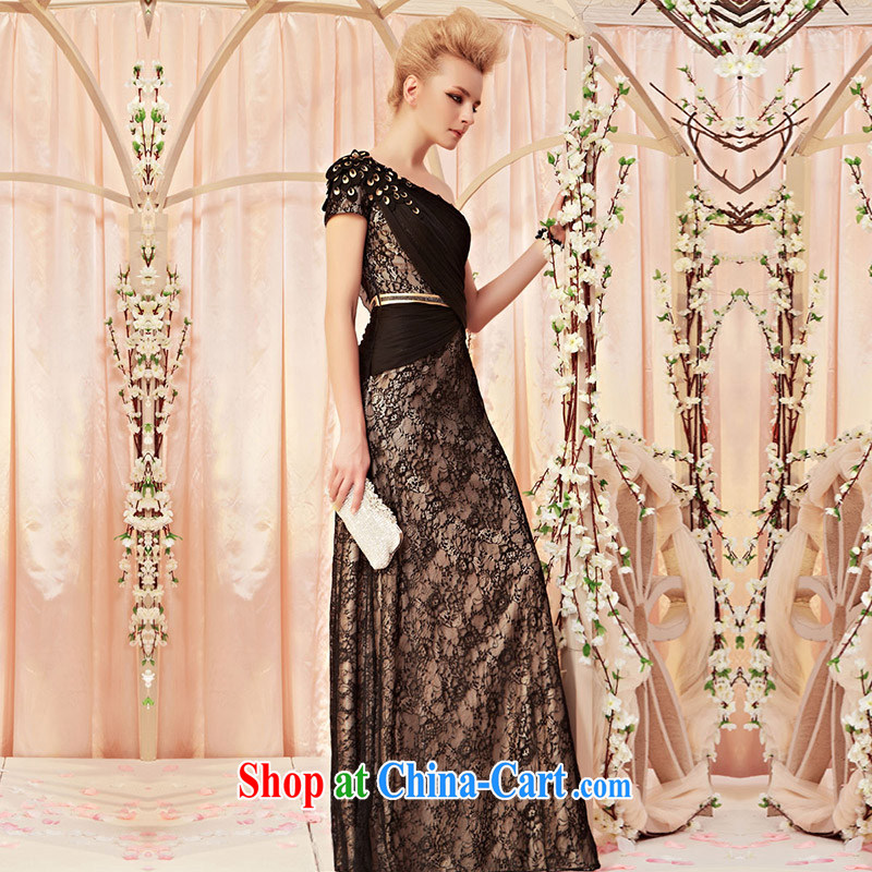 Creative Fox Evening Dress new Venus single shoulder design black evening dress evening dress uniform toast long walk-soo will suit the long skirt 30,285 picture color M, creative Fox (coniefox), online shopping
