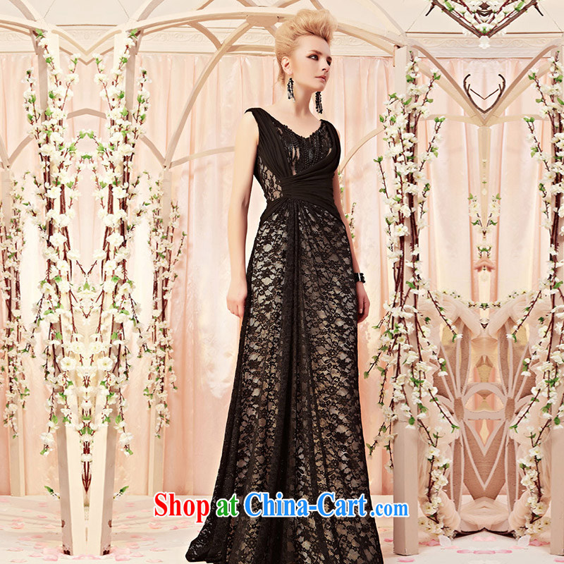 Creative Fox Tuxedo Black sexy lace banquet dress beauty long evening dress uniform toast exhibition will be the template model show dress skirt show 30,311 picture color M, creative Fox (coniefox), online shopping