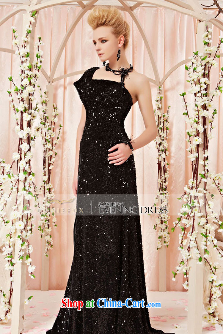 Creative Fox Evening Dress elegant single shoulder the black banquet dress, dress dress evening dress bows went up Sau annual dress presided over 30,315 picture color XL pictures, price, brand platters! Elections are good character, the national distribution, so why buy now enjoy more preferential! Health