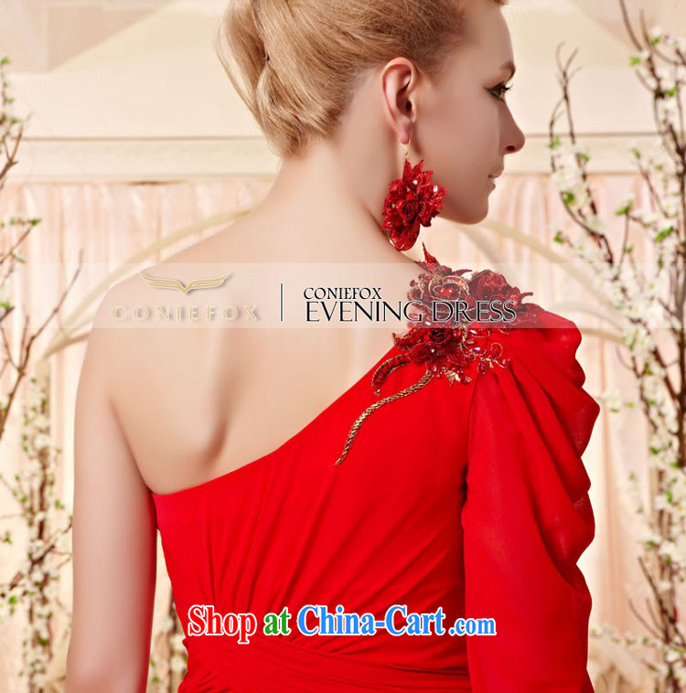 Creative Fox Evening Dress early autumn new elegant single shoulder long sleeved evening dress red bridal beauty evening dress dress dress wedding toast serving 30,359 picture color XXL pictures, price, brand platters! Elections are good character, the national distribution, so why buy now enjoy more preferential! Health