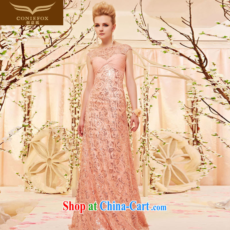 Creative Fox Evening Dress elegant long banquet dress Original Design dress new lace, dress wedding dress long skirt 30,366 picture color XL