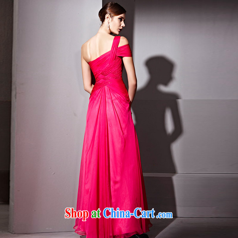 Creative Fox Evening Dress elegant long single shoulder banquet wiped his chest dress simple red dress the annual dress evening dress toast serving 81,213 picture color XXL, creative Fox (coniefox), online shopping