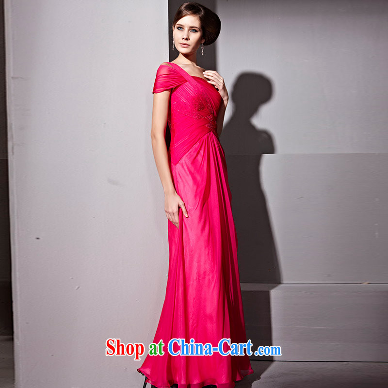 Creative Fox Evening Dress elegant long single shoulder banquet wiped his chest dress simple red dress the annual dress evening dress toast serving 81,213 picture color XXL, creative Fox (coniefox), online shopping