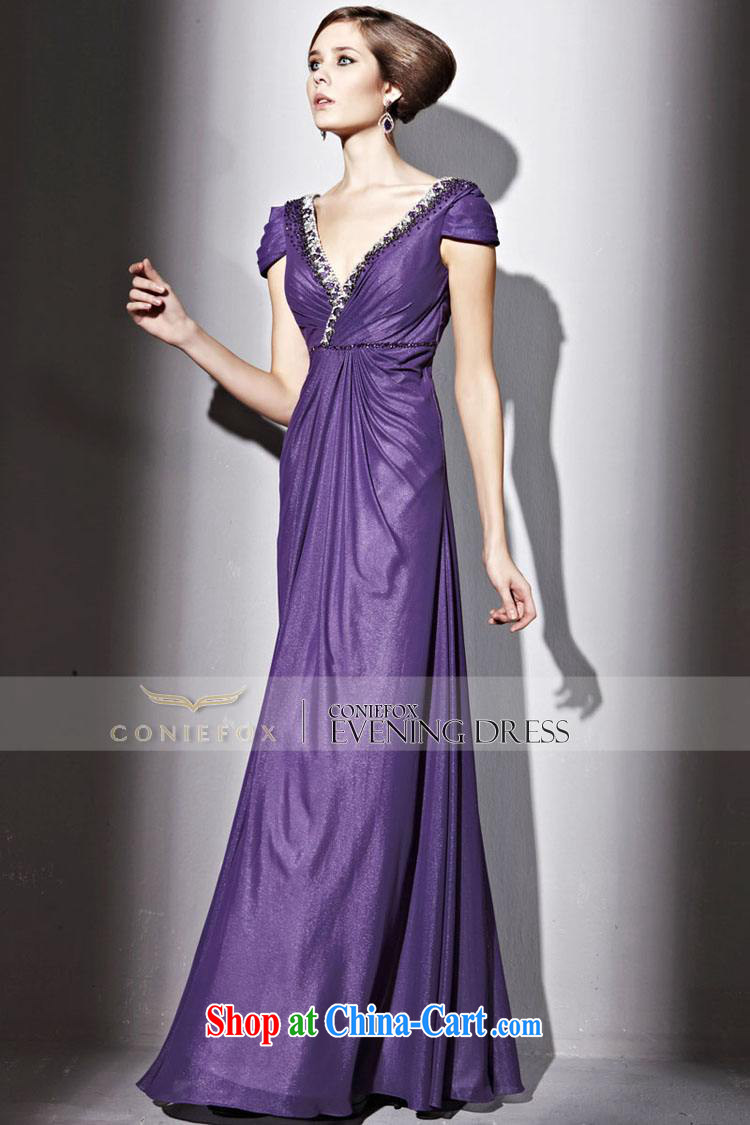 Creative Fox Evening Dress purple sexy deep V dress package shoulder graphics thin evening dress uniform toast hosted annual banquet dress long dress purple 81,230 XL pictures, price, brand platters! Elections are good character, the national distribution, so why buy now enjoy more preferential! Health