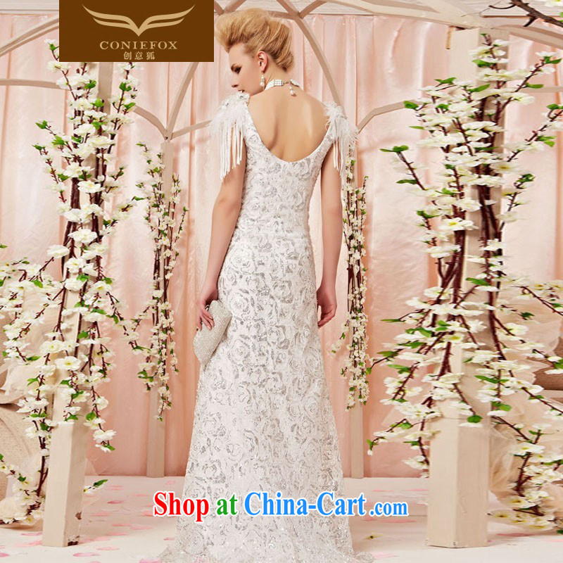Creative Fox dress luxurious and elegant white wedding dresses dream roses stamp duty on the evening dress bridal wedding dress long skirt 30,505 picture color XXL, creative Fox (coniefox), online shopping