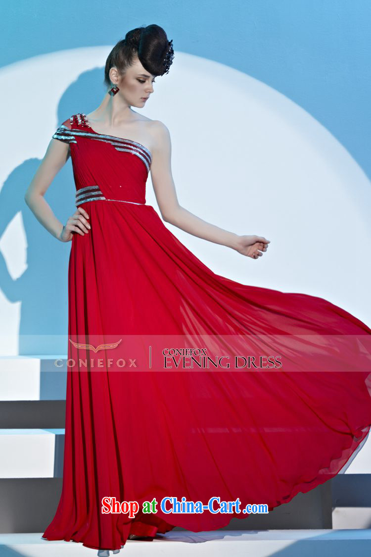 Creative Fox Evening Dress Red single shoulder Evening Dress bridal wedding dress banquet toast serving simple and classy European and American style evening dress long skirt 56,690 red XXL pictures, price, brand platters! Elections are good character, the national distribution, so why buy now enjoy more preferential! Health