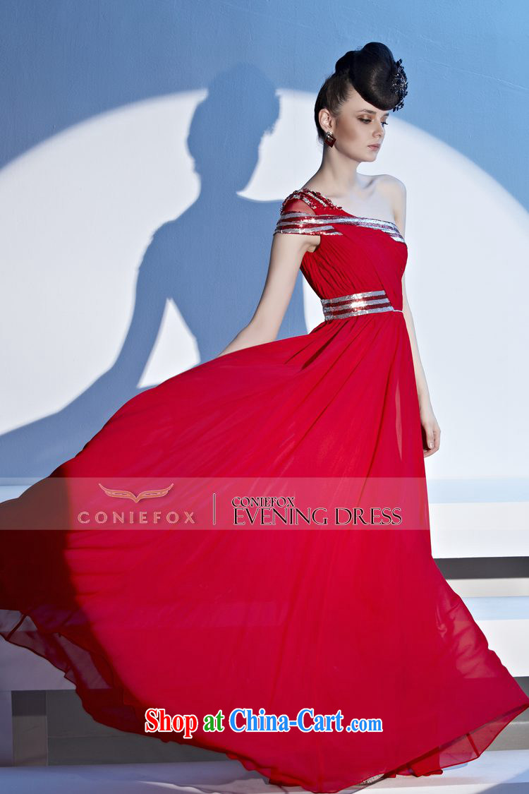 Creative Fox Evening Dress Red single shoulder Evening Dress bridal wedding dress banquet toast serving simple and classy European and American style evening dress long skirt 56,690 red XXL pictures, price, brand platters! Elections are good character, the national distribution, so why buy now enjoy more preferential! Health