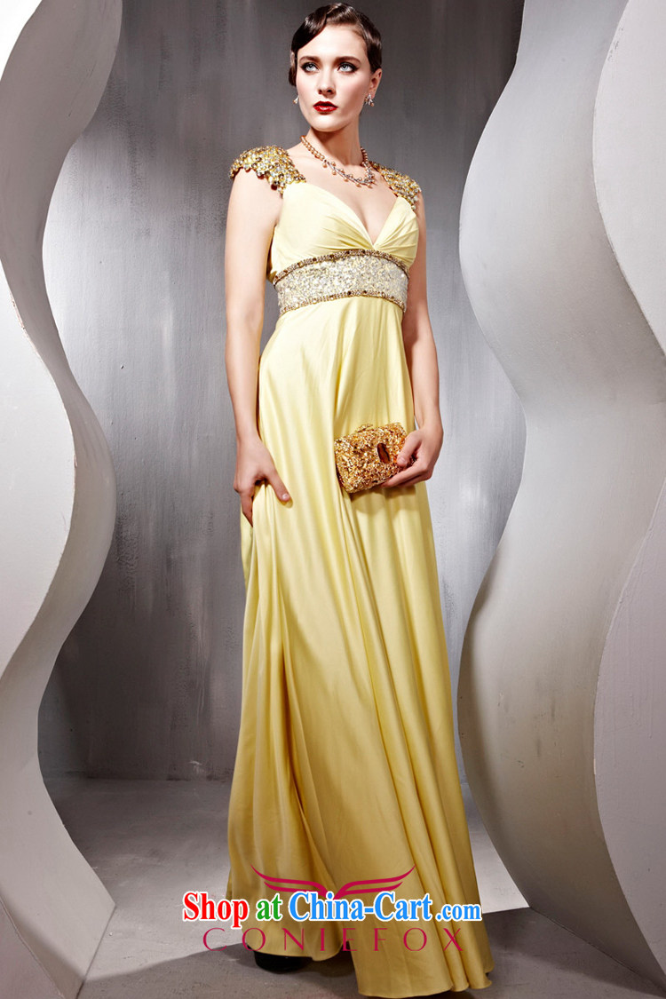 Creative Fox Evening Dress shoulders beauty banquet dress Golden Palace Evening Dress toast the annual dress long dress performed 56,696 yellow XL pictures, price, brand platters! Elections are good character, the national distribution, so why buy now enjoy more preferential! Health