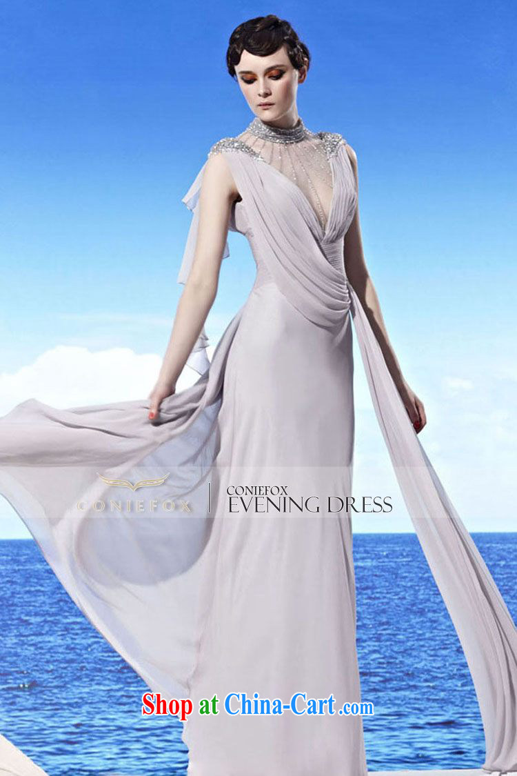 Creative Fox Evening Dress elegant long, deep sense V dress banquet toast serving high performance dress evening dress dress moderator 56,902 gray XL pictures, price, brand platters! Elections are good character, the national distribution, so why buy now enjoy more preferential! Health