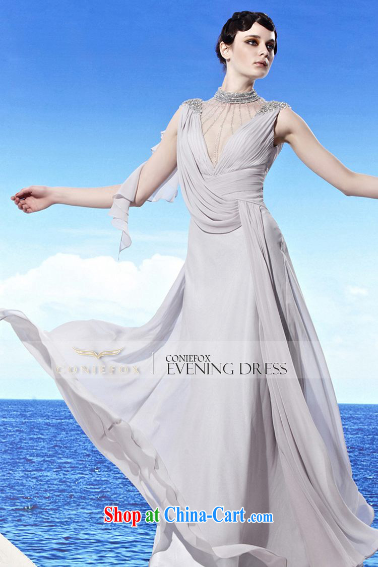 Creative Fox Evening Dress elegant long, deep sense V dress banquet toast serving high performance dress evening dress dress moderator 56,902 gray XL pictures, price, brand platters! Elections are good character, the national distribution, so why buy now enjoy more preferential! Health