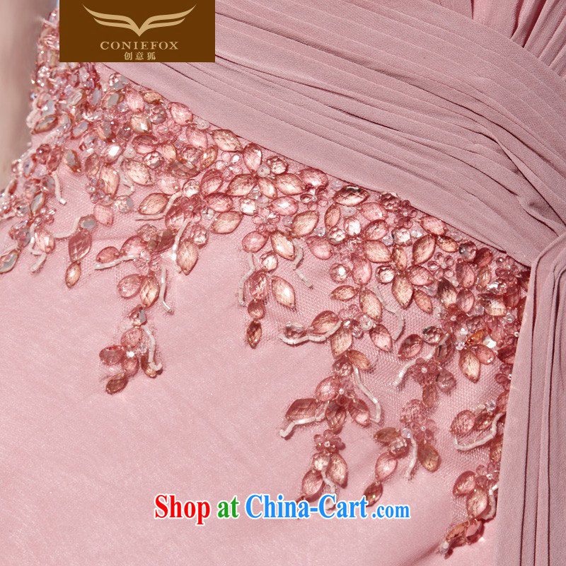 Creative Fox dress pink towel chest bridal wedding dress elegant long bridesmaid dress banquet toast. The annual dress skirt 56,926 pink XXL, creative Fox (coniefox), online shopping