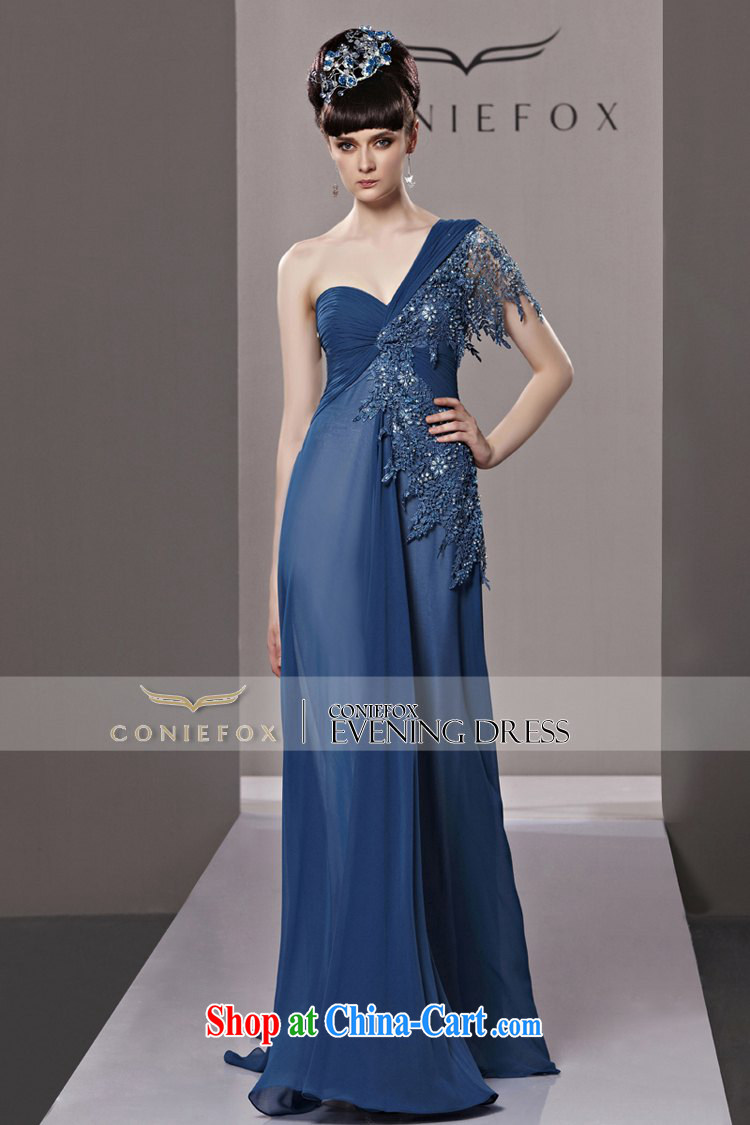 Creative Fox Evening Dress elegant long blue single shoulder dress bridal continental dress dress wedding banquet evening dress uniform toast moderator dress 81,293 picture color L pictures, price, brand platters! Elections are good character, the national distribution, so why buy now enjoy more preferential! Health