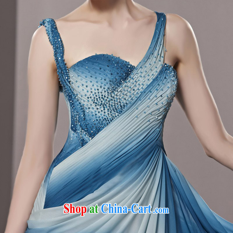 Creative Fox Evening Dress blue gradient straps sexy evening dress dress evening dress toast serving upscale wood drill conducted dress uniform performance 81,295 pictures color XXL, creative Fox (coniefox), online shopping