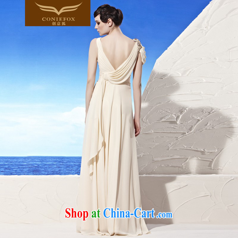 Creative Fox evening dress in Europe and deep snow V woven dress long dress elegance evening dress toast serving the annual dress with 56,939 pictures color XL, creative Fox (coniefox), online shopping