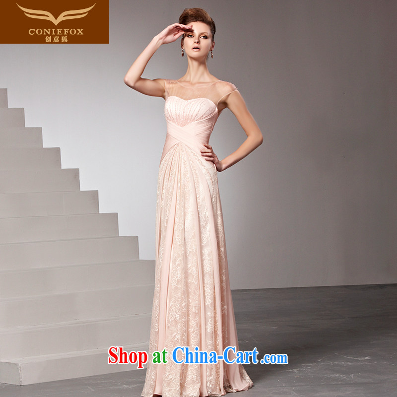 Creative Fox Evening Dress new wedding dress Mary Magdalene beauty chest dress uniform toasting bride bridesmaid dress banquet presided over 81,518 dresses picture color XL