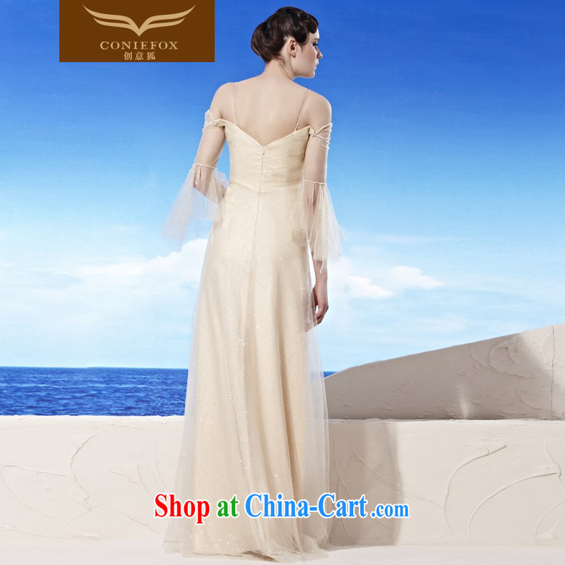 Creative Fox Evening Dress elegant long straps fall to suit new toast Service Bridal banquet Evening Dress dresses moderator dress 56,955 picture color XXL, creative Fox (coniefox), online shopping