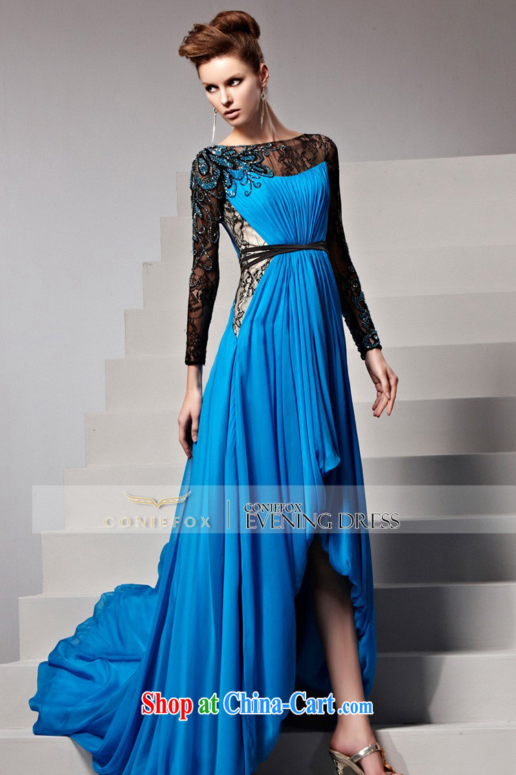 Creative Fox dress autumn and winter new blue dress tail Evening Dress elegant performances dress lace long-sleeved gown dresses 81,532 pictures color L pictures, price, brand platters! Elections are good character, the national distribution, so why buy now enjoy more preferential! Health